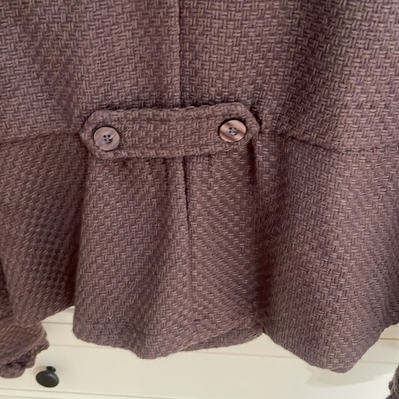 Decree Ruffled Basketweave Jacket Size XL Juniors Fits like Womens S Color Taupe - Picture 9 of 12